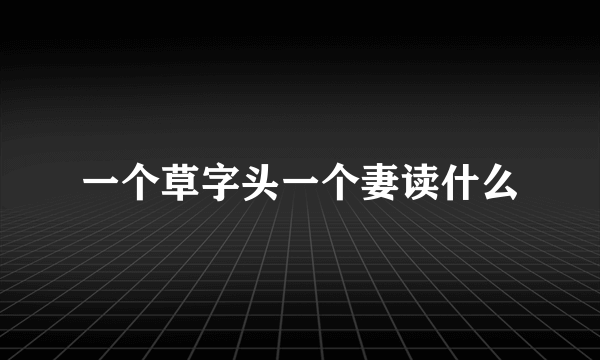 一个草字头一个妻读什么