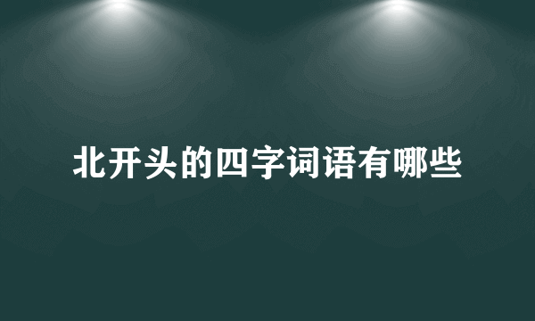 北开头的四字词语有哪些