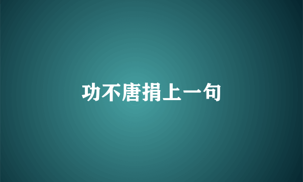 功不唐捐上一句