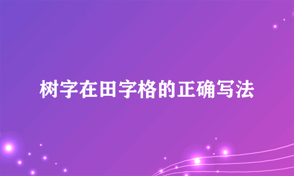 树字在田字格的正确写法
