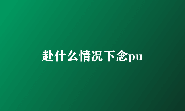 赴什么情况下念pu