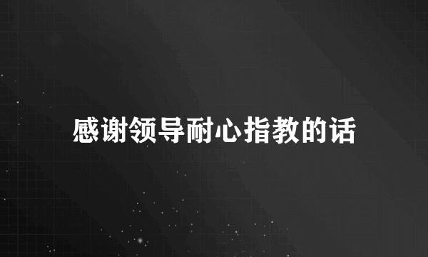 感谢领导耐心指教的话