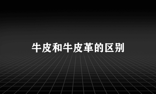 牛皮和牛皮革的区别