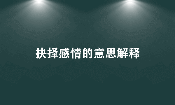 抉择感情的意思解释