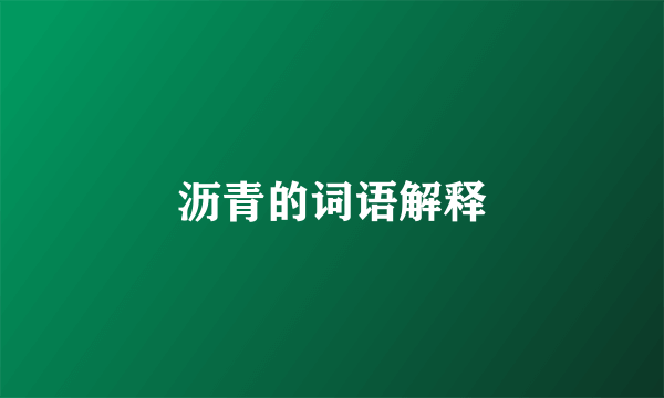 沥青的词语解释