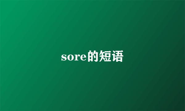 sore的短语