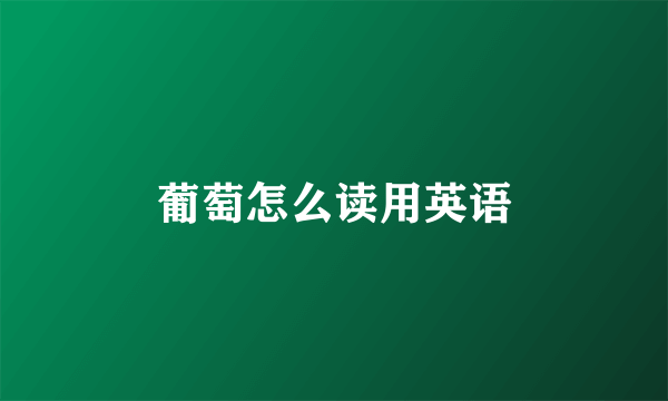 葡萄怎么读用英语