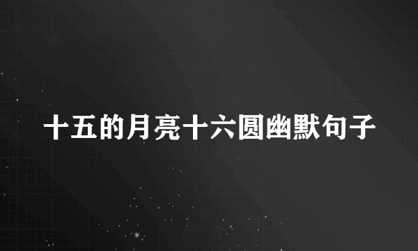 十五的月亮十六圆幽默句子