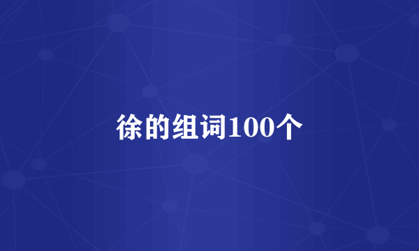 徐的组词100个