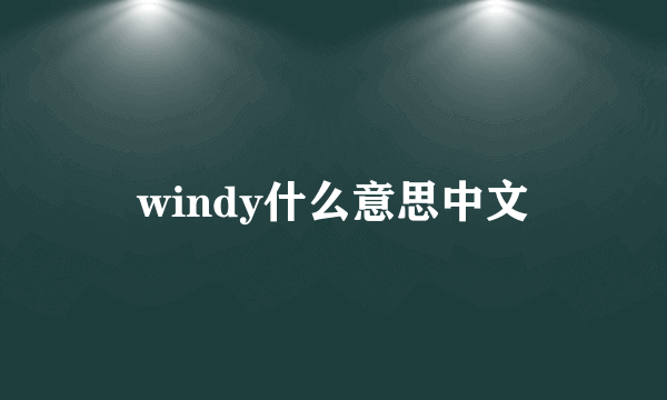windy什么意思中文