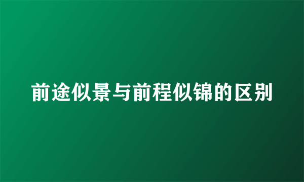 前途似景与前程似锦的区别