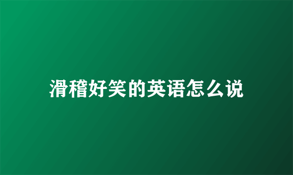 滑稽好笑的英语怎么说