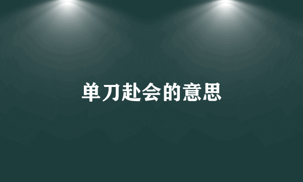 单刀赴会的意思