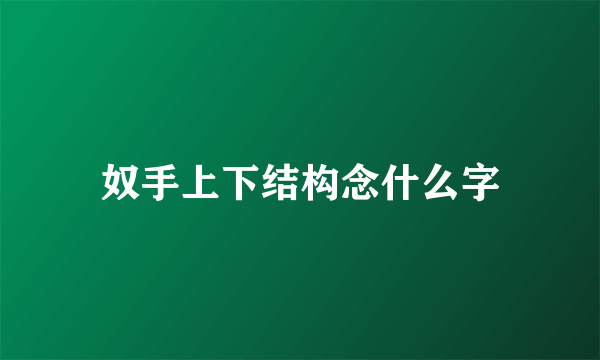 奴手上下结构念什么字