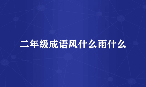 二年级成语风什么雨什么