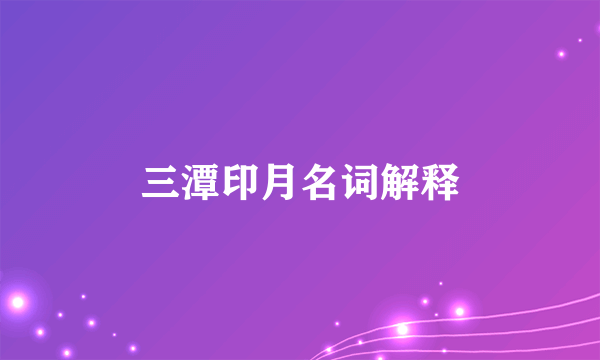 三潭印月名词解释