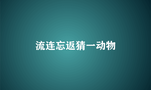 流连忘返猜一动物