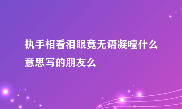 执手相看泪眼竟无语凝噎什么意思写的朋友么