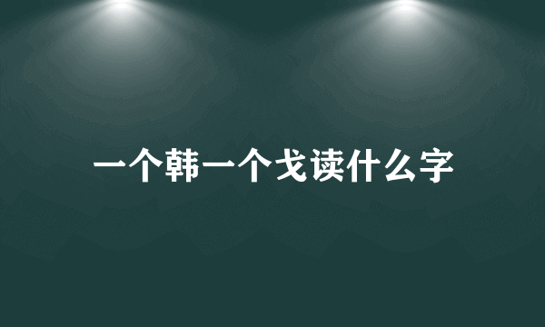 一个韩一个戈读什么字