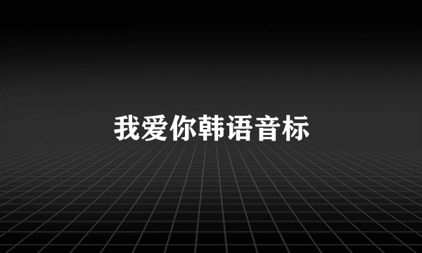 我爱你韩语音标