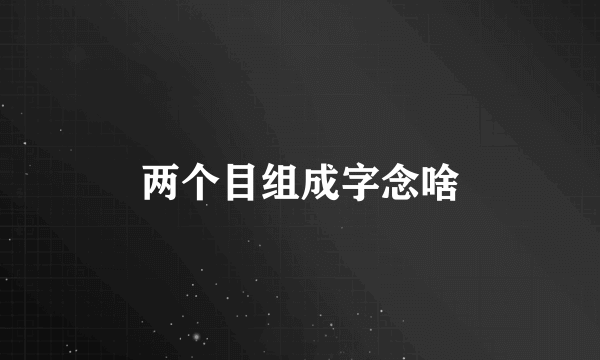 两个目组成字念啥