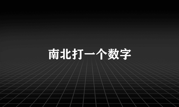 南北打一个数字
