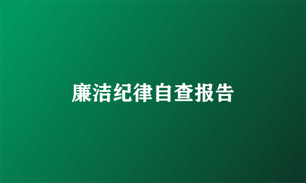 廉洁纪律自查报告