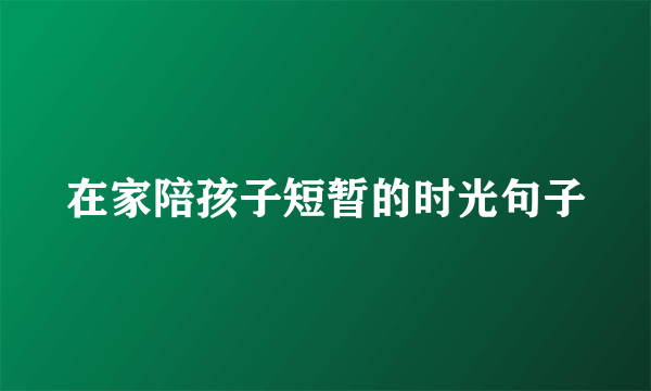在家陪孩子短暂的时光句子