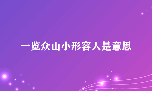 一览众山小形容人是意思