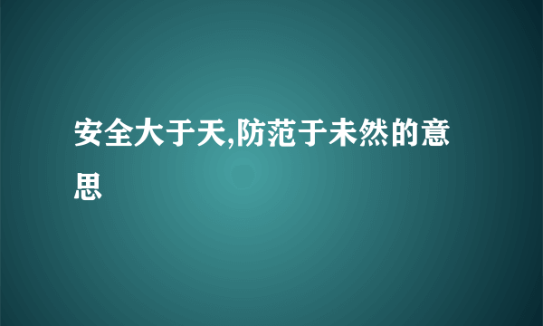 安全大于天,防范于未然的意思