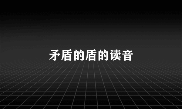 矛盾的盾的读音
