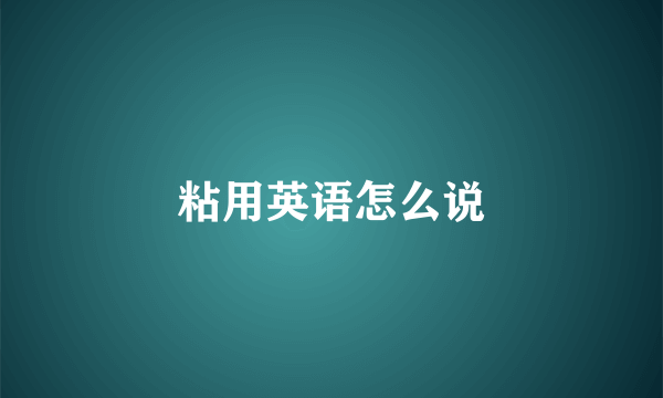 粘用英语怎么说
