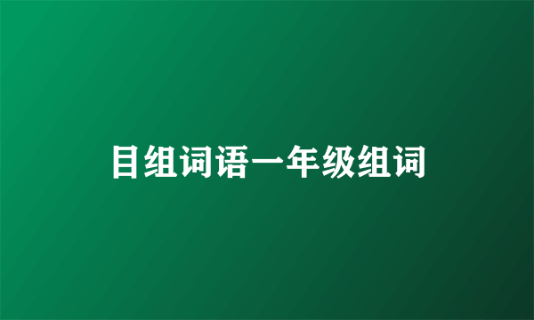 目组词语一年级组词