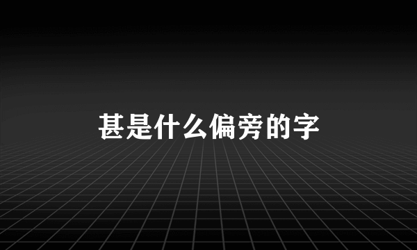 甚是什么偏旁的字