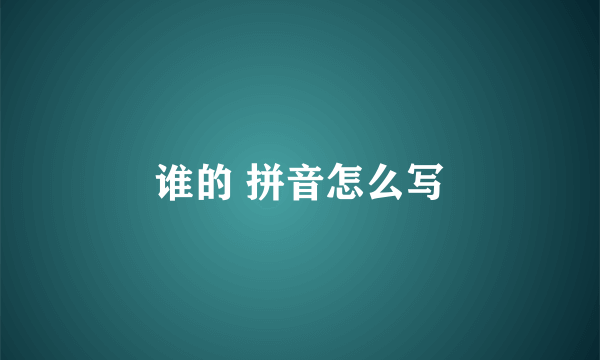 谁的 拼音怎么写