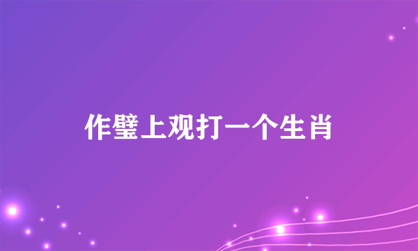 作璧上观打一个生肖
