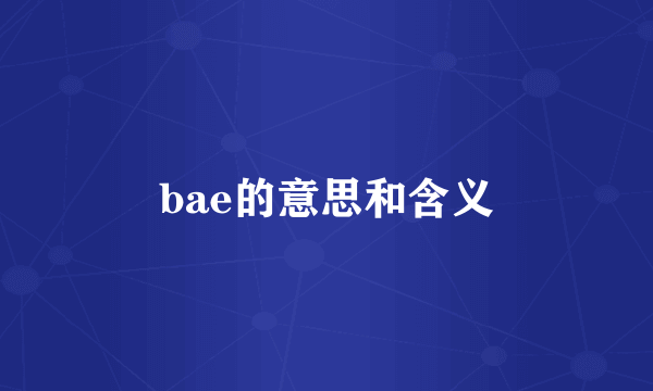 bae的意思和含义