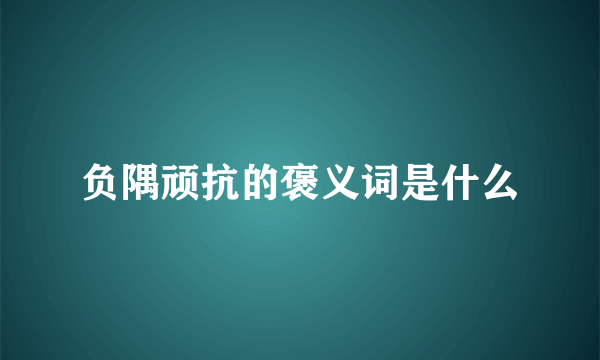负隅顽抗的褒义词是什么