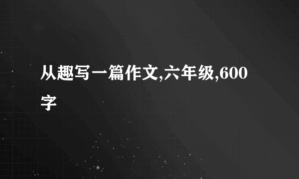 从趣写一篇作文,六年级,600字