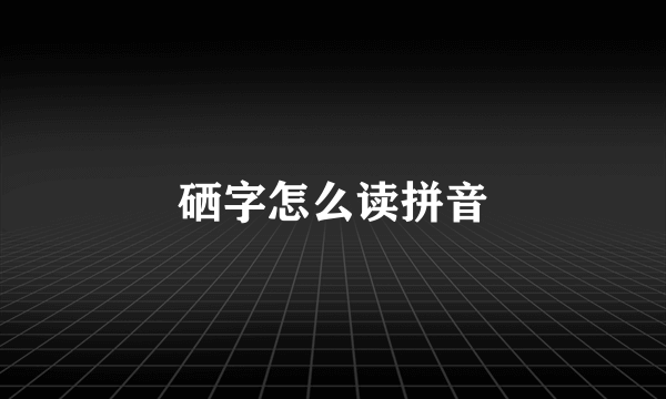 硒字怎么读拼音