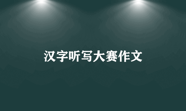 汉字听写大赛作文