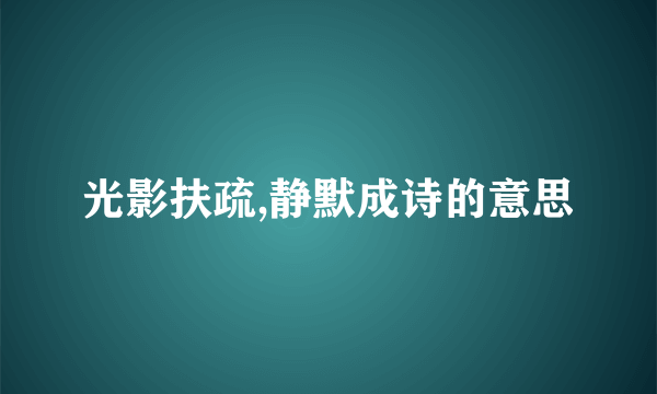 光影扶疏,静默成诗的意思