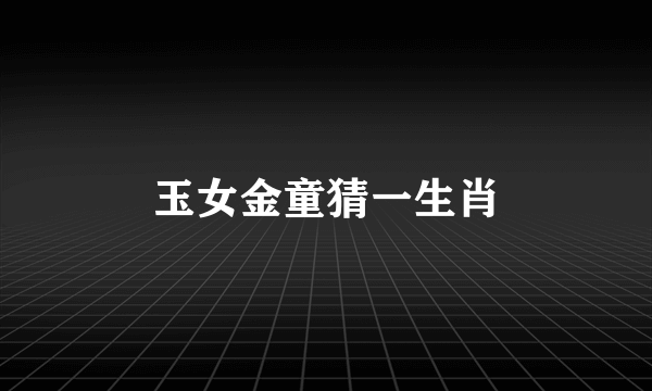 玉女金童猜一生肖