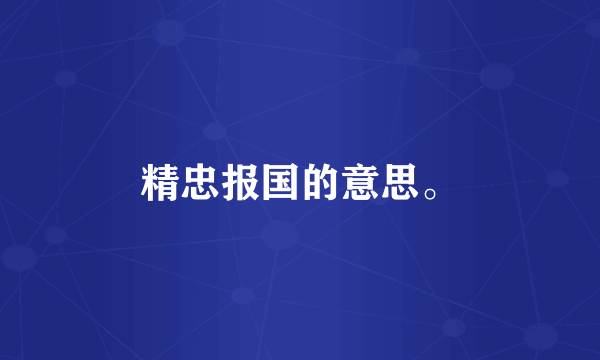 精忠报国的意思。