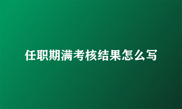 任职期满考核结果怎么写