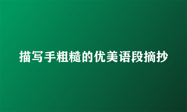 描写手粗糙的优美语段摘抄