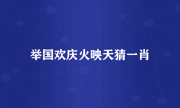 举国欢庆火映天猜一肖