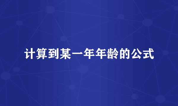 计算到某一年年龄的公式