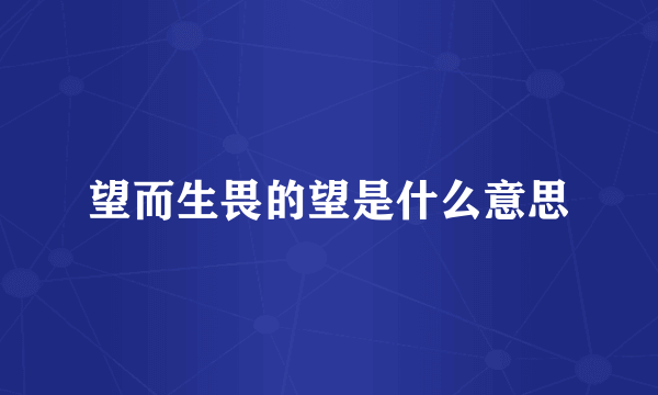 望而生畏的望是什么意思