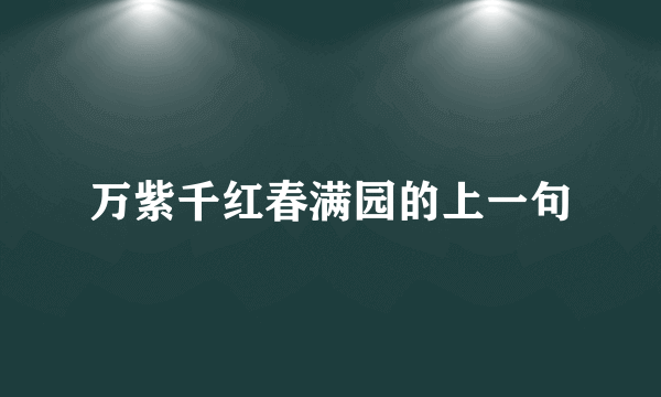 万紫千红春满园的上一句